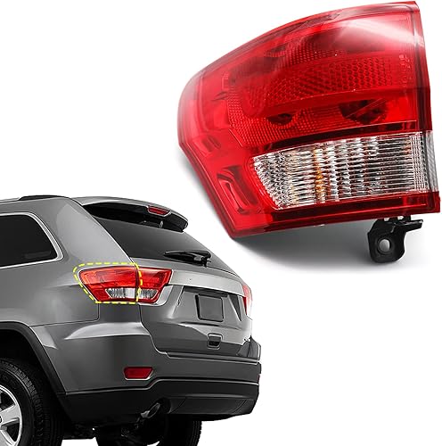 Miniatura 9 de Huray Luz trasera exterior para Jeep Grand Cherokee 2011-2013 reemplazo de lámpara trasera estilo OE lado del pasajero