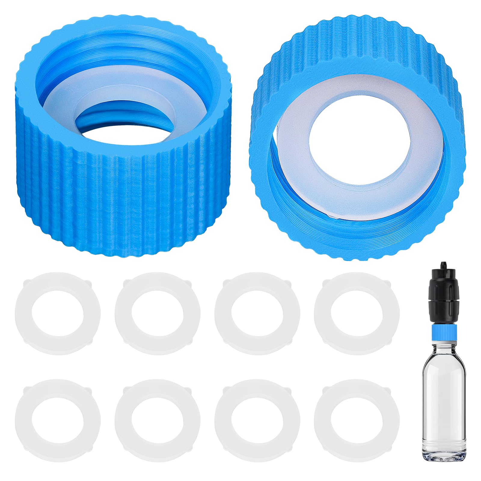 Water Filter Coupling Kit, 2 Pack with 10 Gasket Seals – Compatible with 28mm External Threaded Water Filters &amp; Standard Plastic Bottles – Cleaning Adapter for Hiking, Camping &amp; Outdoor Use