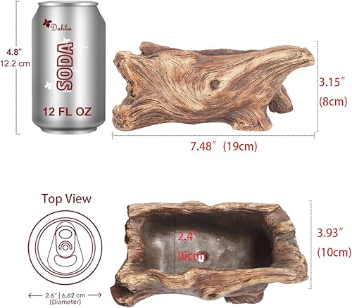 Miniatura 3 de Maceta hecha a mano Dahlia, de concreto, con aspecto de madera de deriva, para plantas, flores, suculentas o bonsáis