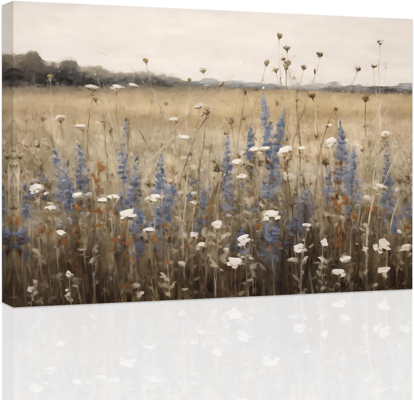 CCWACPP Vintage Landscape Wall Art Retro Wildflower Field Canvas ...