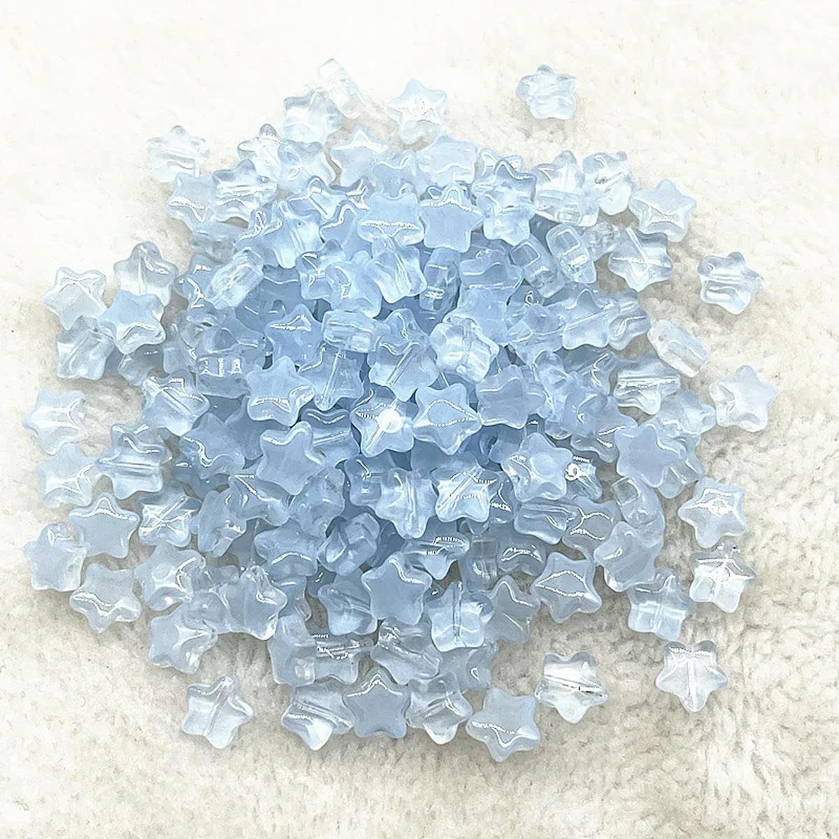 HUIOYG 30pcs 8mm Star Glass Beads Loose Spacer Bead for Jewelry Making Bracelets