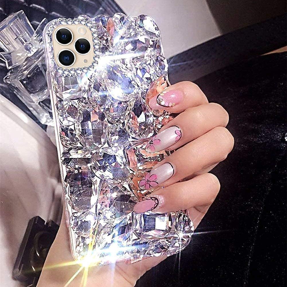 Lozeguyc Case Compatible iPhone 13 Pro Max Glitter,iPhone 13 Pro Max 6.7 Inch Stylish Pretty Bling Beauty TPU Case Slim Hybrid Shockproof Bumper Raised Edge Cover for iPhone 13 Pro Max for Women Clear