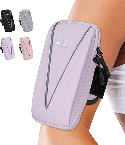 Vista 8 de HiRui Soporte para teléfono celular y bolsa de muñeca para teléfono, brazalete deportivo para correr para gimnasio y ciclismo, compatible con iPhone