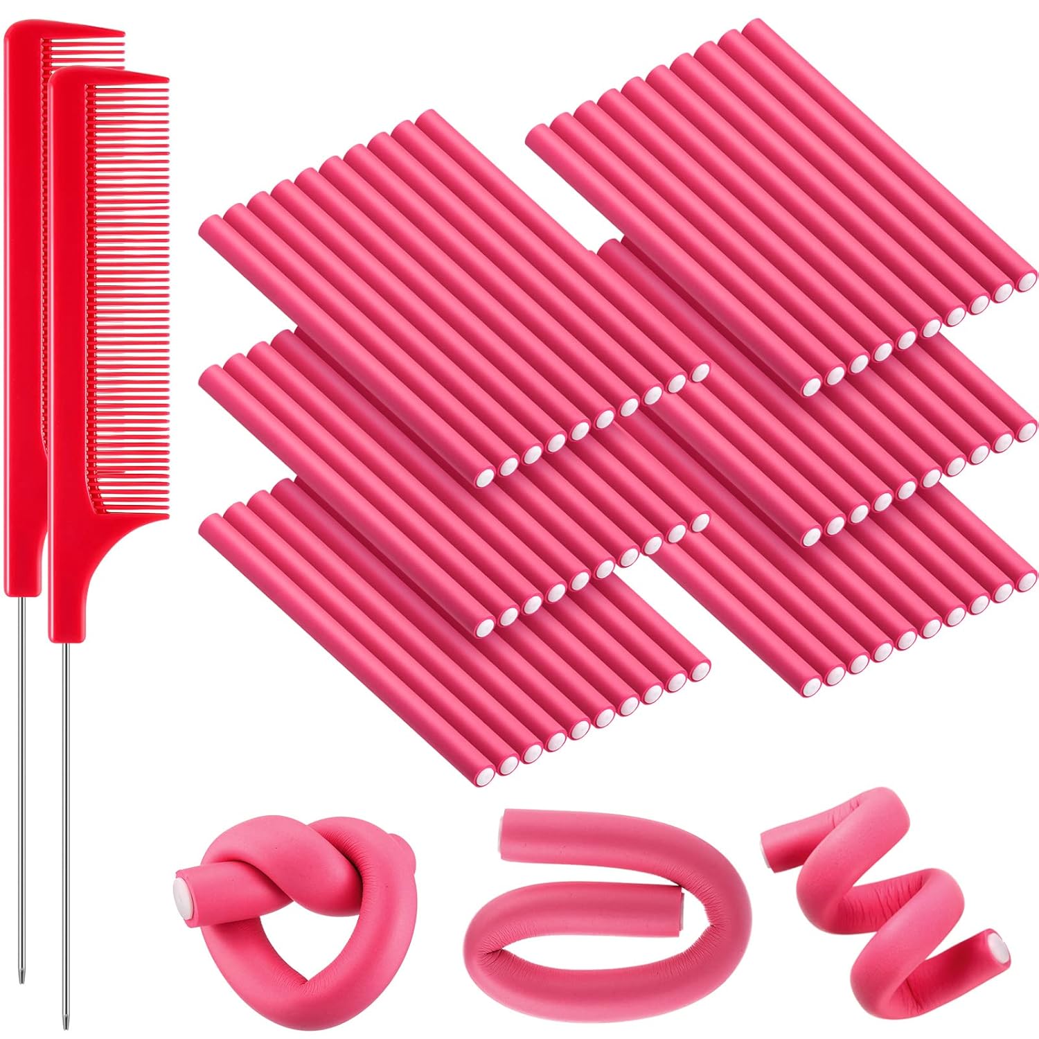 Amazon.com : WILLBOND 60 Pieces Flexible Curling Rods Hair Curlers ...
