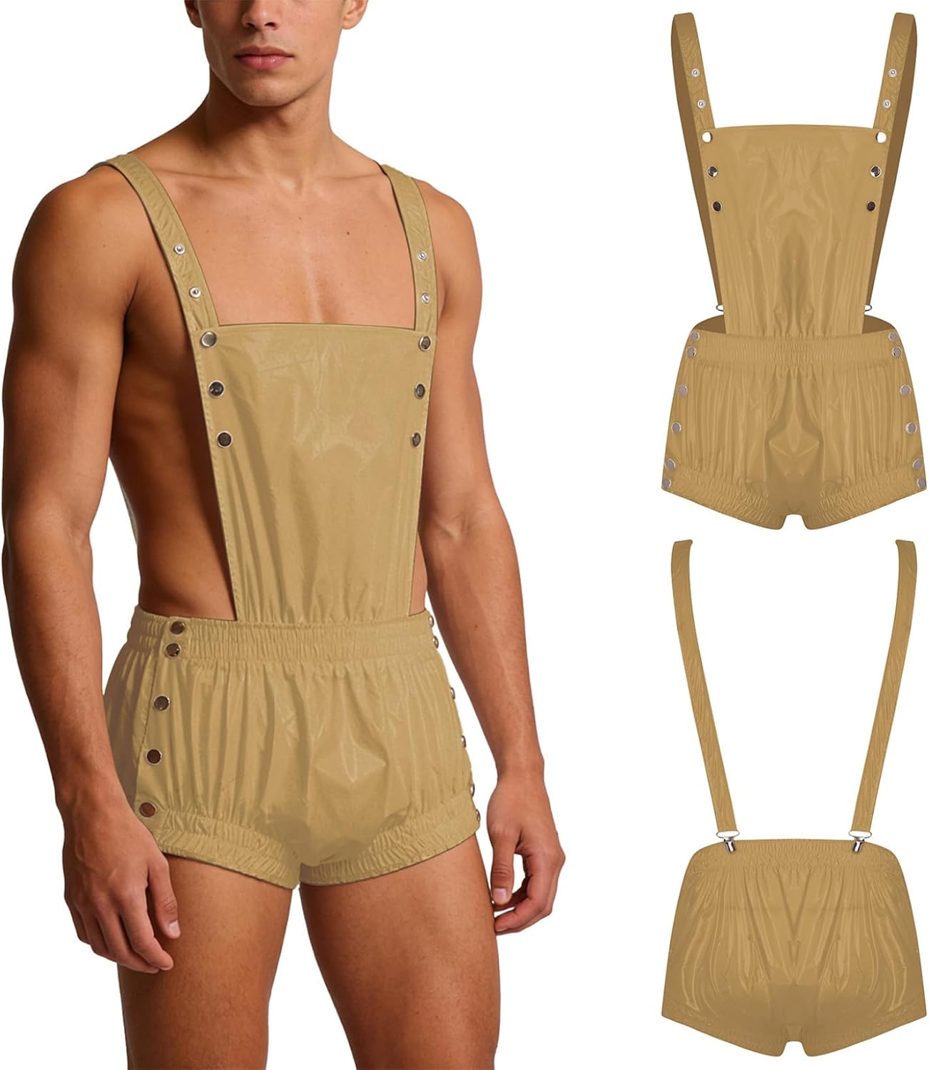 Mufeng Incontinence Panty for Men Women Special Needs Clothing Bib Jumpsuit Reusable Plastic Panites