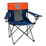 Logo Brands NCAA Auburn Tigers Elite Portable Chair - Premium Outdoor Chair with Cup Holder, Powder-Coated Steel Frame, Lightweight and Portable for Tailgating,and Sporting Events
