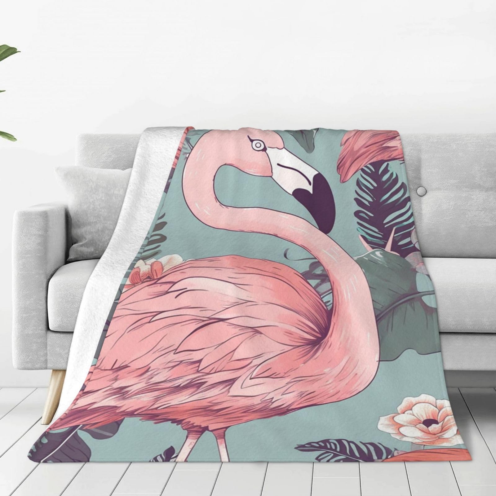 Couverture en flanelle pour canapé et lit : cocon de douceur flamant rose