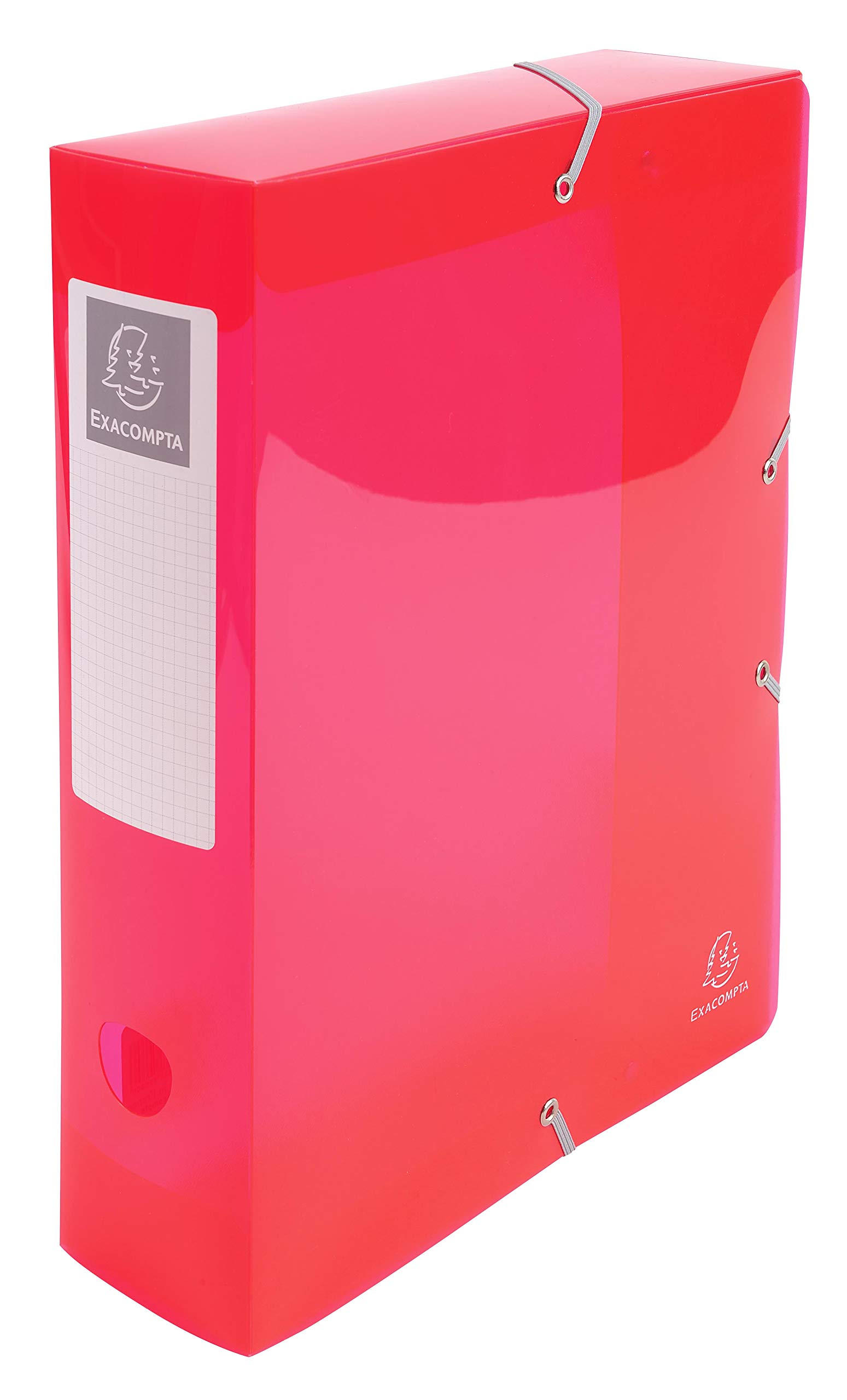Exacompta 59680E 8er Pack Sammelbox Iderama mit Gummizug 80 mm breit aus Kunststoff mit Rückenschild für DIN A4 Archivbox Heftbox Dokumentenbox Zeichenbox Sammelmappe farbig sortiert