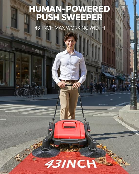 43 Industrial Walk-Behind Hand Push Floor Sweeper