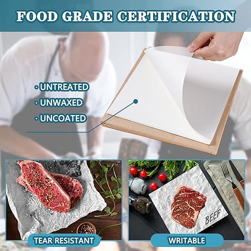Miniatura 3 de Hojas de papel de carnicero, hojas de carne sin cera, papel de carnicero para sublimación, hojas de papel de carnicero desechables de 12 x 12