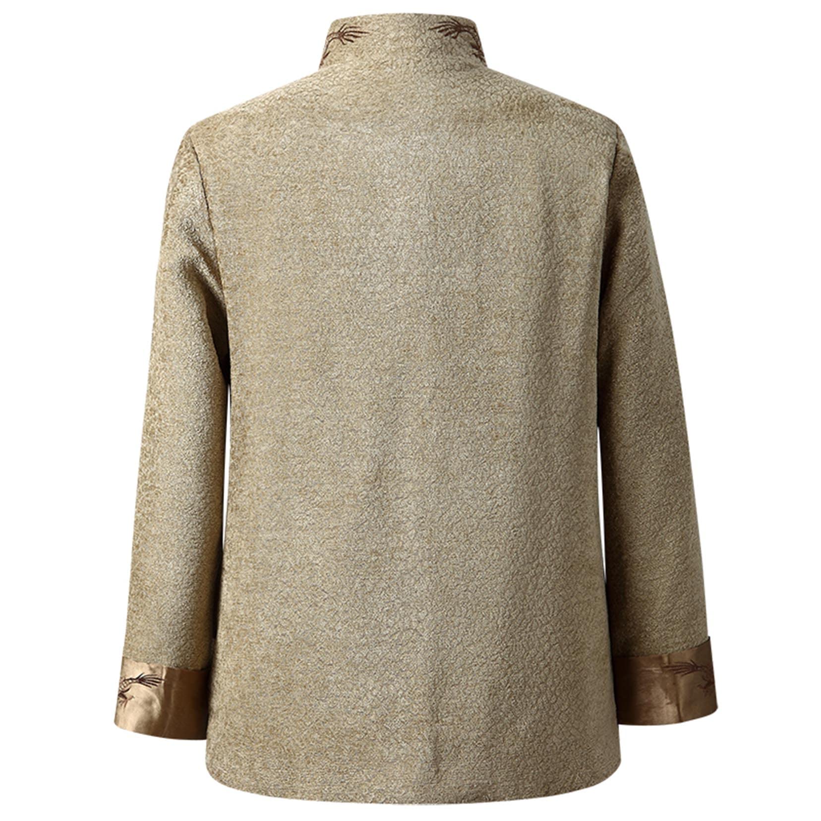 Männer Martial Arts passt chinesische traditionelle Tai Chi Uniform Baumwolle und Leinen Kung Fu Kleidung yellow-L