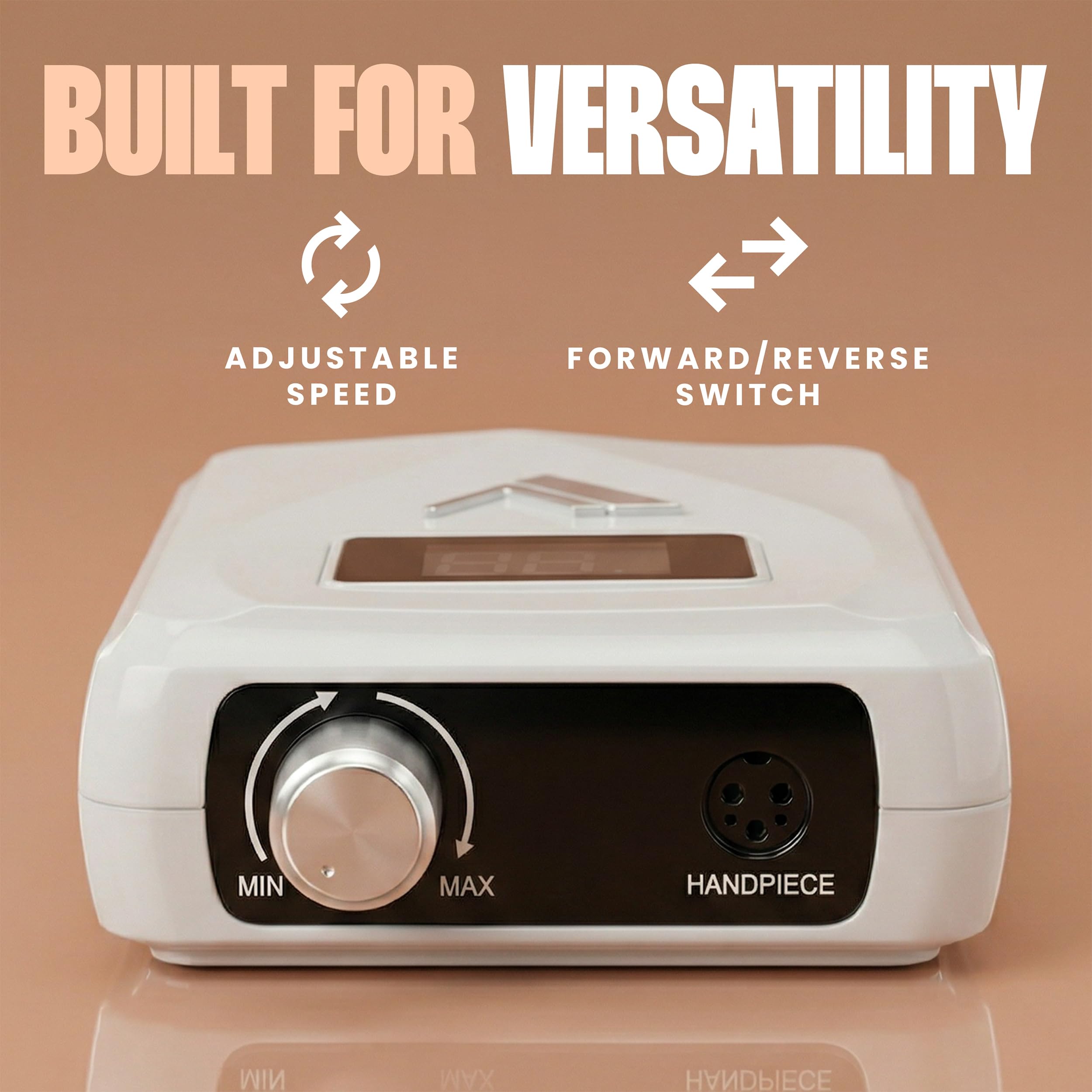 V Beauty Pure VUnit E-File - Trapano elettrico professionale ricaricabile per unghie, 35000 giri/min, motore brushless, durata della batteria 10 ore, trapano per unghie EFile senza fili per uso