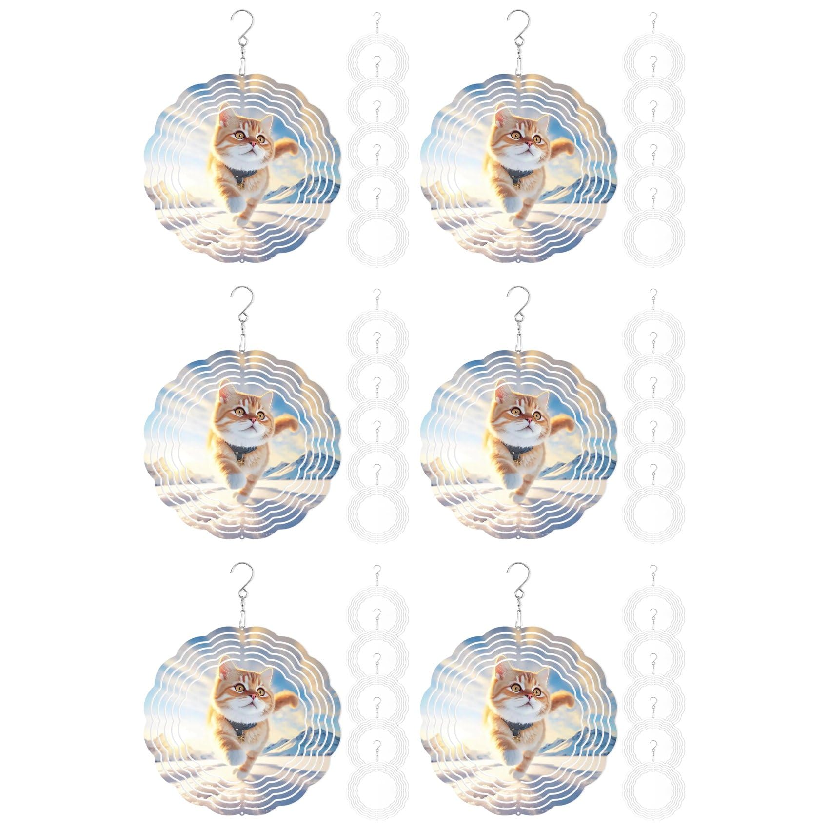 Hndhbfgrt 36Pack 8 Inch Sublimation Wind Spinner Blanks 3D Wind Spinners Hanging Wind Spinners for Indoor Outdoor