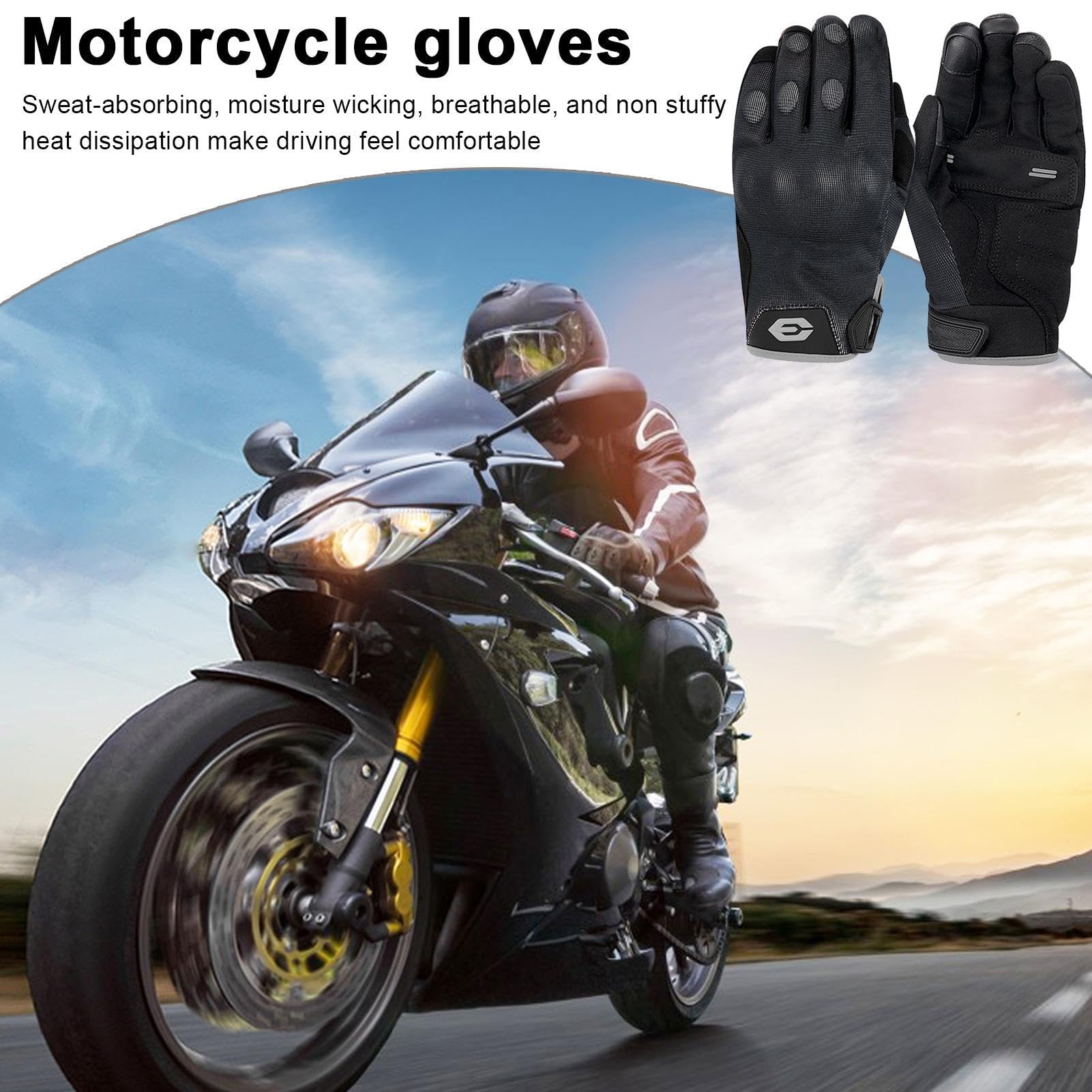 Generico Guanti da moto da uomo, guanti da moto touchscreen - Guanti da | moto - Guanti da motociclista per uomo Moto, Guanti da moto touchscreen antiscivolo, traspiranti per uomo Donna Motocross