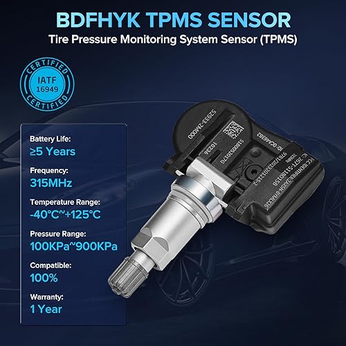 Vista 37 de BDFHYK Sensor TPMS mejorado 315Mhz Sistema de monitoreo de presión de neumáticos compatible con Toyota 4Runner Avalon Camry Corolla FJ Cruiser