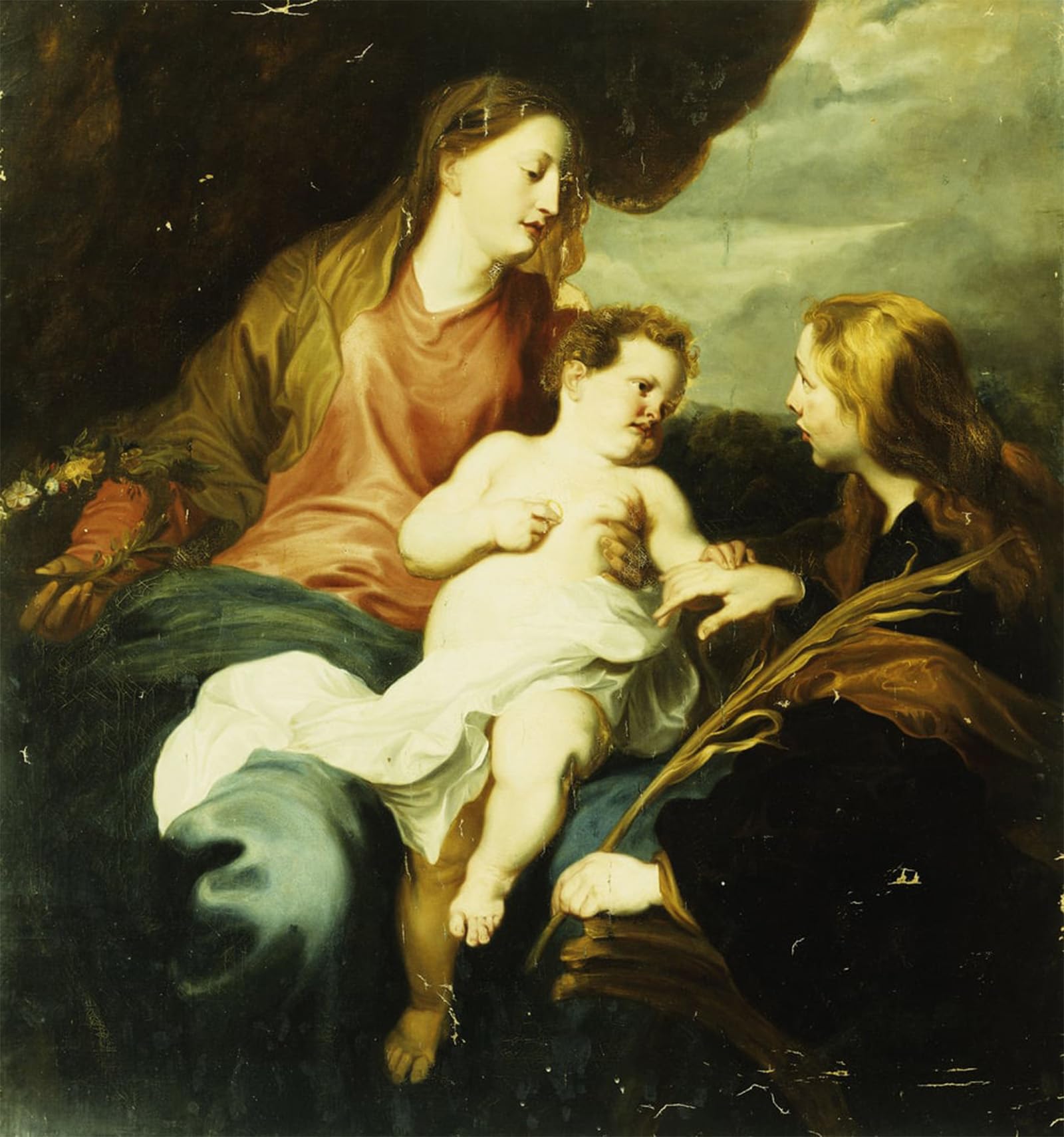SERENDIPITP Vintage Wall Art Canvas Nordic Poster Canvas Print Picture the Holy Family by Van Dyck Wall Art Poster for Home Decor 60x90cm