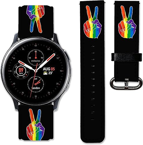 Correa de cuero de repuesto compatible con Samsung Galaxy Watch4 Active 2 Watch4 Classic Active 2 Watch 3 Gear S3 S2 y otros relojes de 20 y 0.866in