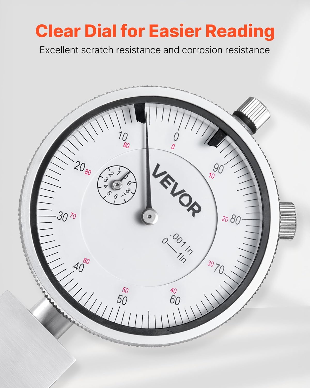 VEVOR Depth Gauge, Depth Micrometer 0-22 inch Measuring Range, 0.001" Resolution, with 4 Anvils & 6 Standard Rods, Precision Easy to Read Mechanical Tool for Measuring Groove, Step, Hole