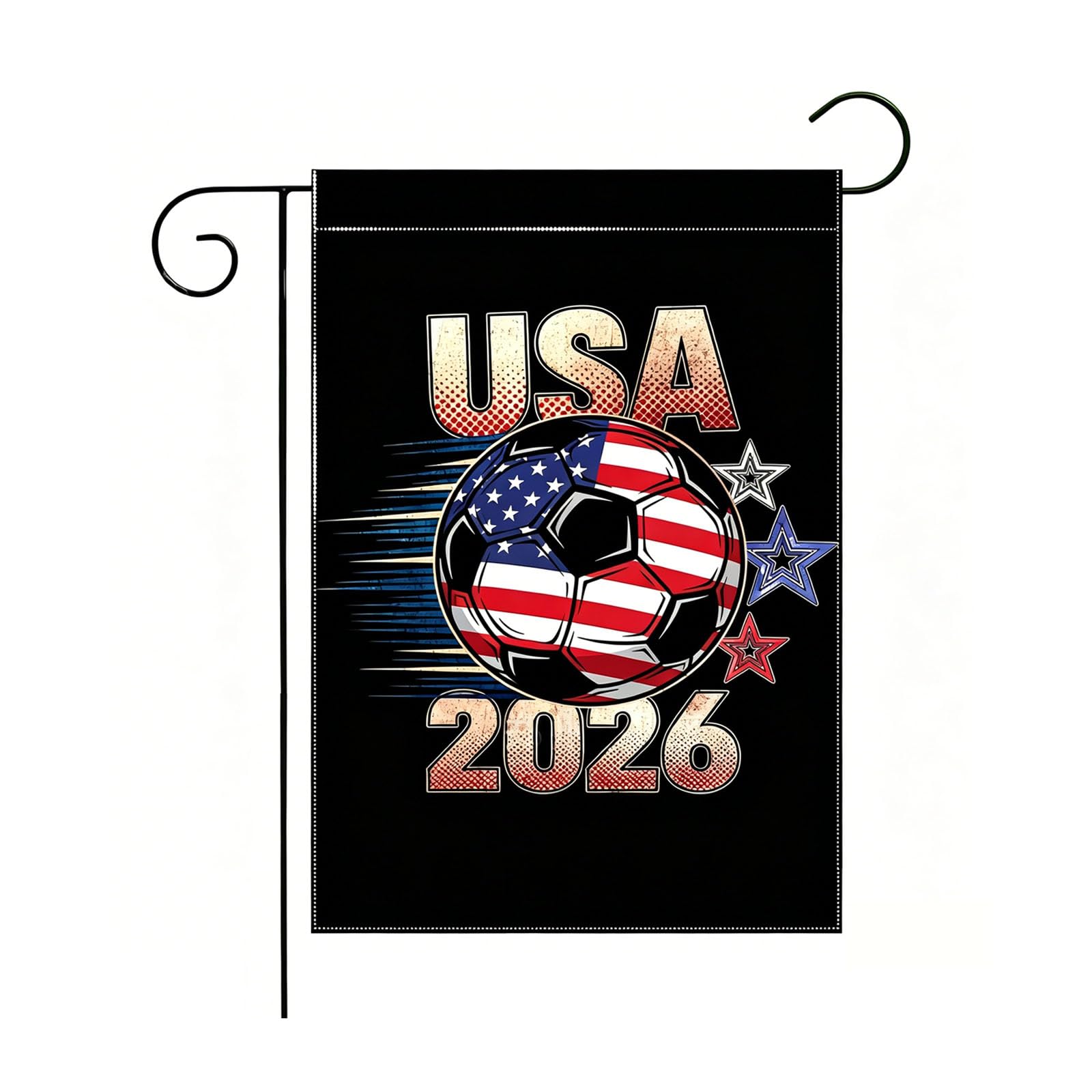 Elnwnnkc 2026 Soccer Themed Outdoor Flag 30x45cm Produced From Fade Polyester Cloth Celebration Football Flag