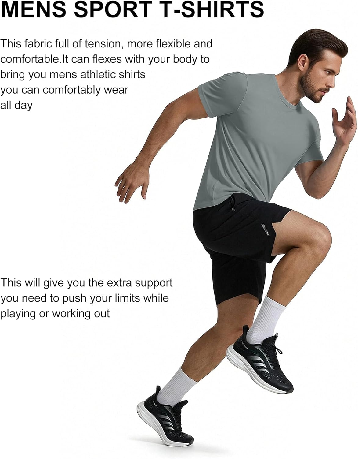 COOFANDY 3 Pack Men's Athletic T-Shirts Short Sleeve - Quick Dry Moisture Wicking Workout Shirts for Running, Gym, Casual - Image 3