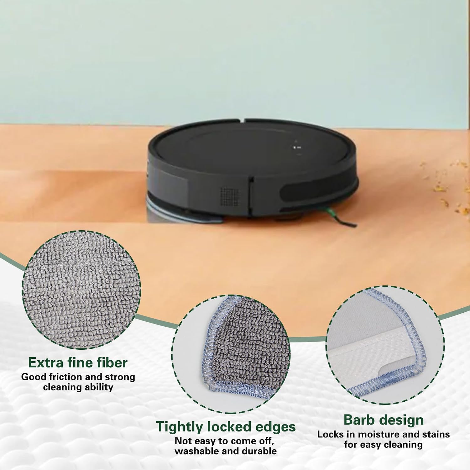 6 Pack Mop Cloth Compatible with iRobot Roomba 105X/105/104/106/108 Combo image 5