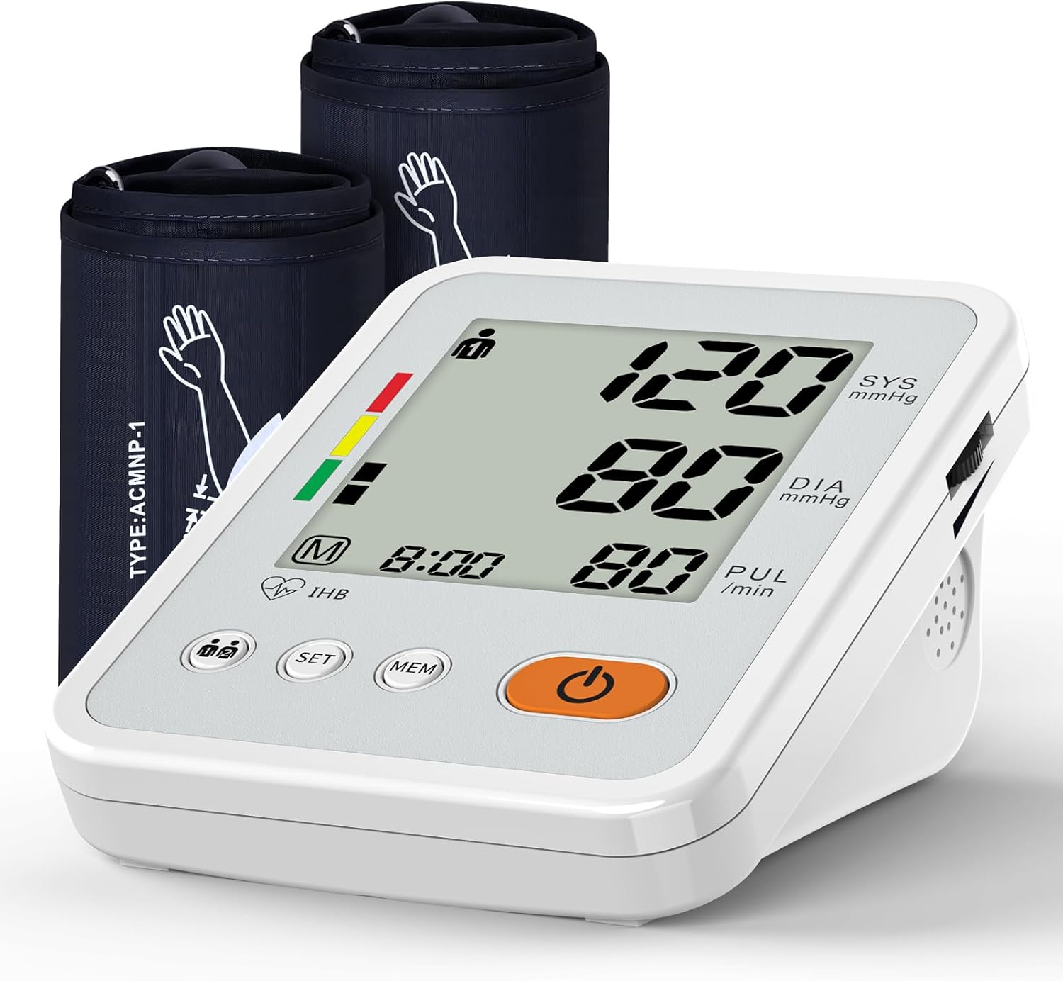 Blood Pressure Monitors for Home Use with 2 Size Cuff, Blood Pressure Monitor XL & Medium-Large Cuffs, 2 * 120 Memory Sets, 4 Aa Batteries Included