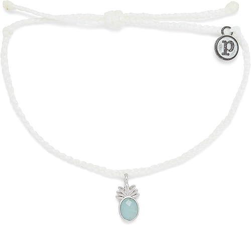 Pura Vida Pulsera de brisa tropical de oro rosa o plata, impermeable, ajustable