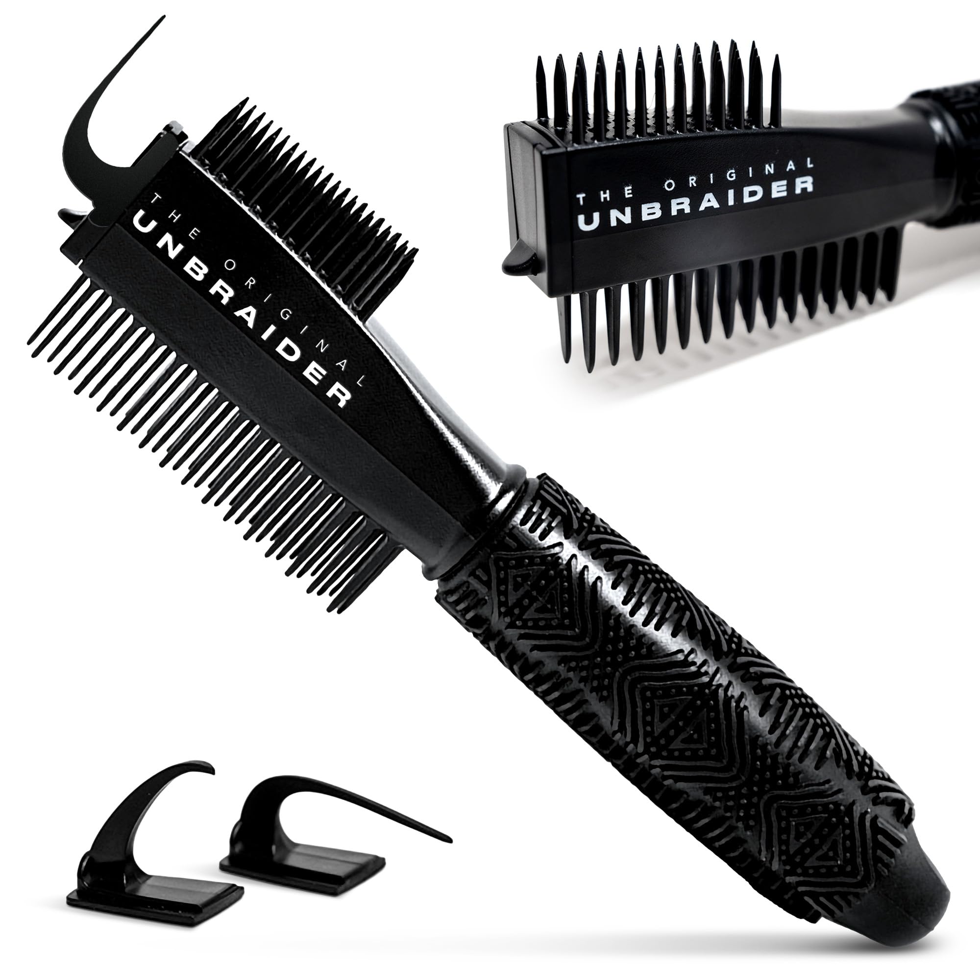 The UnBraider Detangler Brush For Braids | Unbraider To Take Braids Out | Premium Unbraiding Hair Brushes For Women | No Tugging & Breakage | All Hair Types | Black Onyx | 1 Count