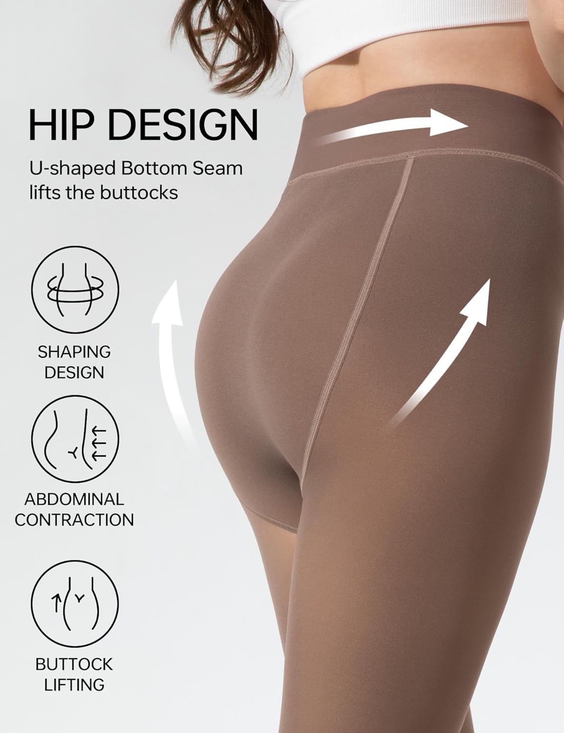 Fleece Lined Tights Women Fake Translucent Warm Pantyhose Leggings Sheer Thick Tights for Winter - Image 4