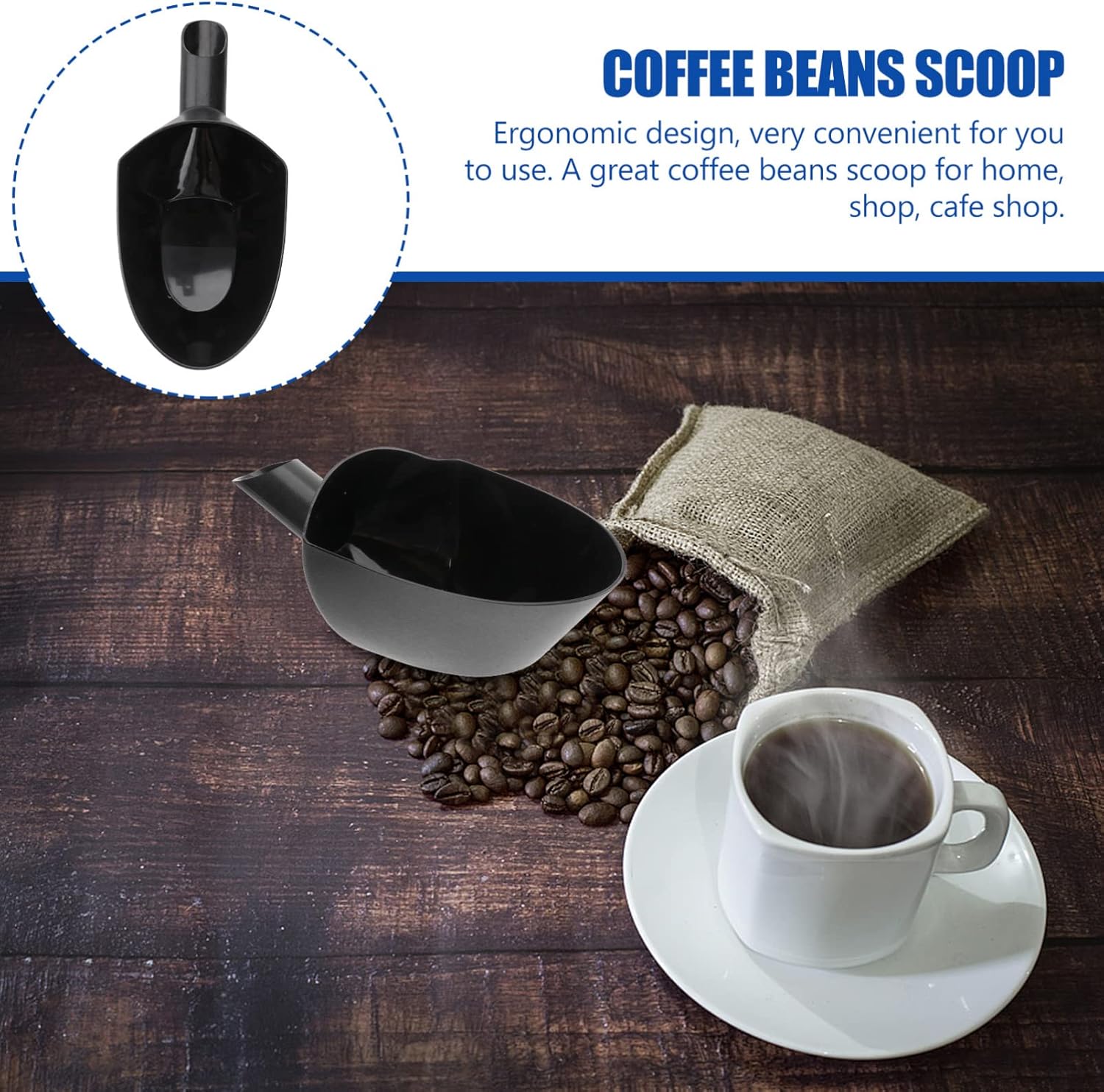 Coffee Bean Scoop Funnel Large Capacity Bean Scale for Ground Coffee for Home Shop Cafe