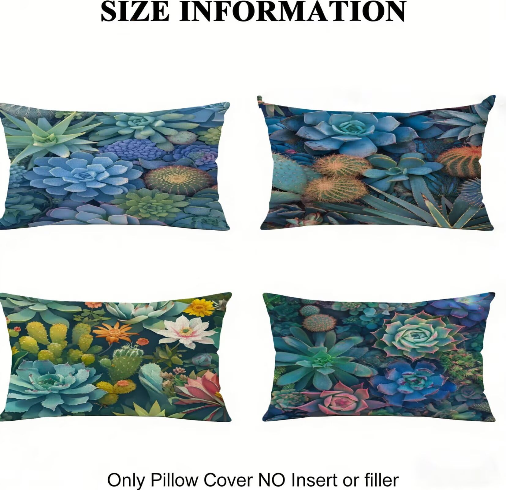 Housses Coussin 50x60cm Extérieur Imperméable Flower Taies d'oreiller Printemps Été Decoration Canapé Housse de Coussin Botanique Décoratif pour Salon Jardin Patio Chambre Maison Décor Lot 4. R-5558