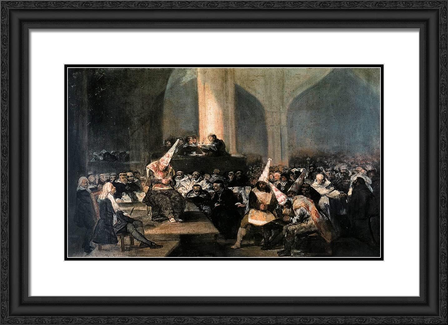 ArtDirect Goya, Francisco 24x18 Black Ornate Framed Art Print with Double Matting Titled: Inquisition Scene
