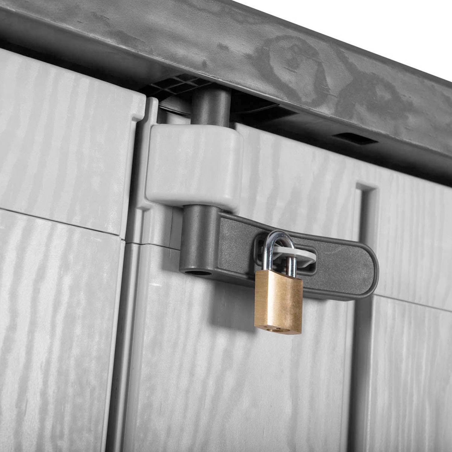 Avilia Cassa Multiuso Portaoggetti da Esterno a 2 Ante - Baule Porta Attrezzi in Plastica, Resistente alle Intemperie, 1270L, 145x85x124.5cm, Grigio