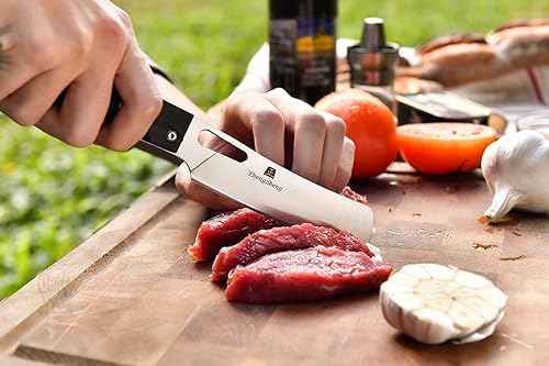 Miniatura 5 de ZhengSheng Folding Chef Knife 4.8" Sharp 440A Stainless Steel Blade G10 Handle Pocket Foldable Japanese Style Kitchen Knife for Outdoor Camping