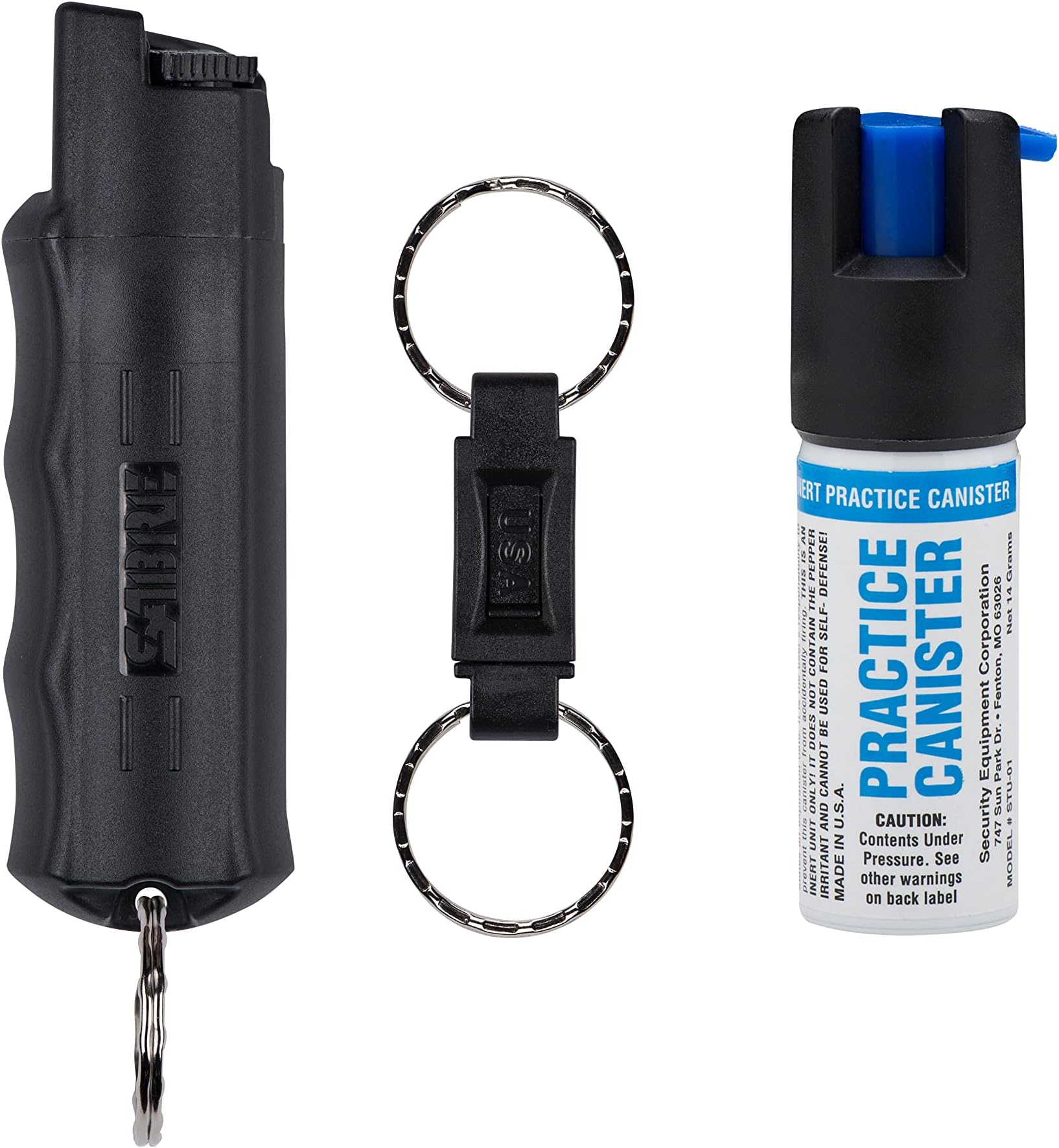 Sabre Pepper Spray - Quick Release Keychain for Easy Carry & Fast Access, Max Police Strength Self Defense OC Spray with UV Dye, 10 Sec. Spray Time, Finger Grip - Faster Aim, 0.54 fl oz,Secure Safety