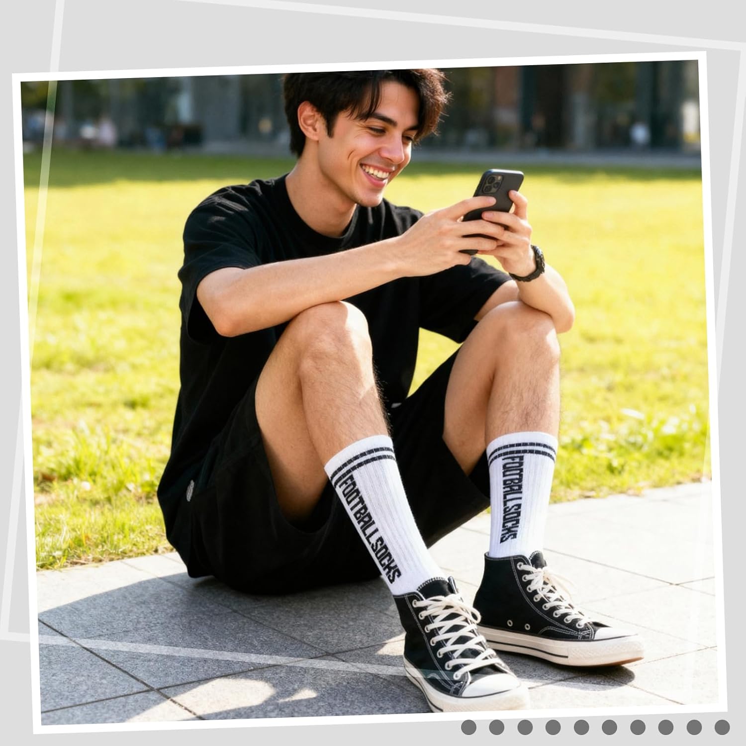 6 Pairs Non Slip Soccer Socks Stripe Anti Slip Football Baseball Athletic Soccer Socks for Men Women - Image 3