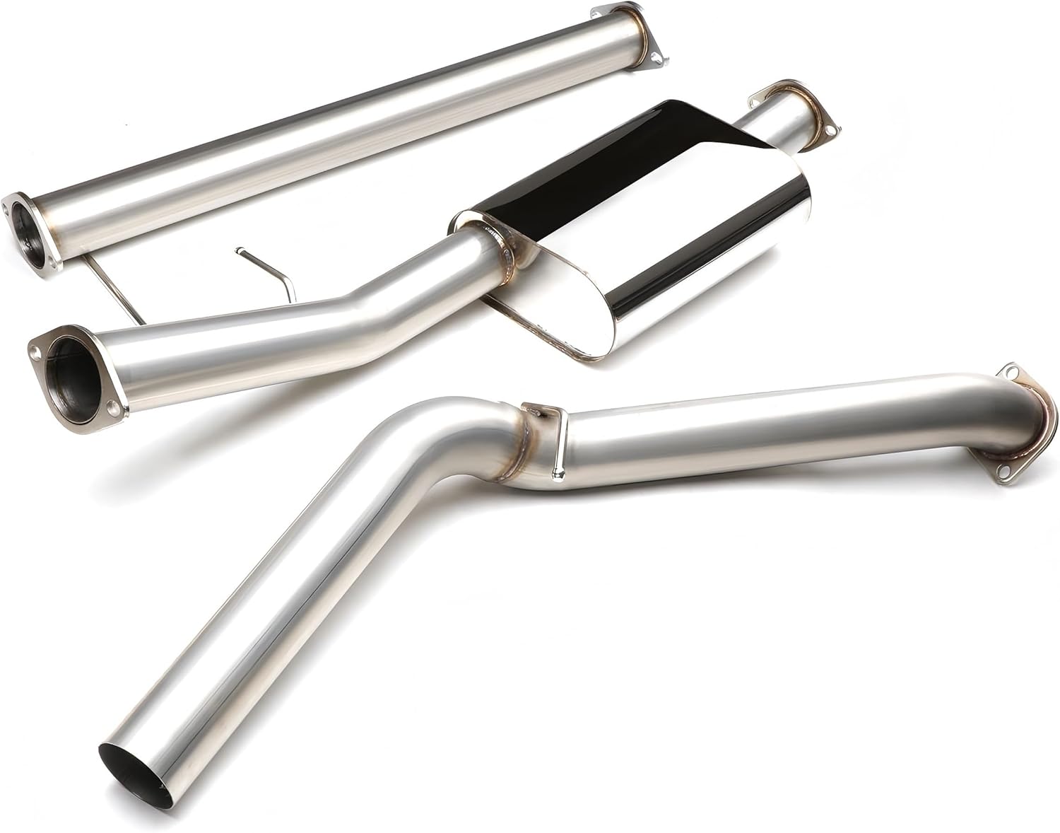 Stainless Steel 3" Inlet Cat Back Exhaust System with Single Muffler Compatible with 1996-1999 Chevy Tahoe/GMC Yukon 5.7L V8
