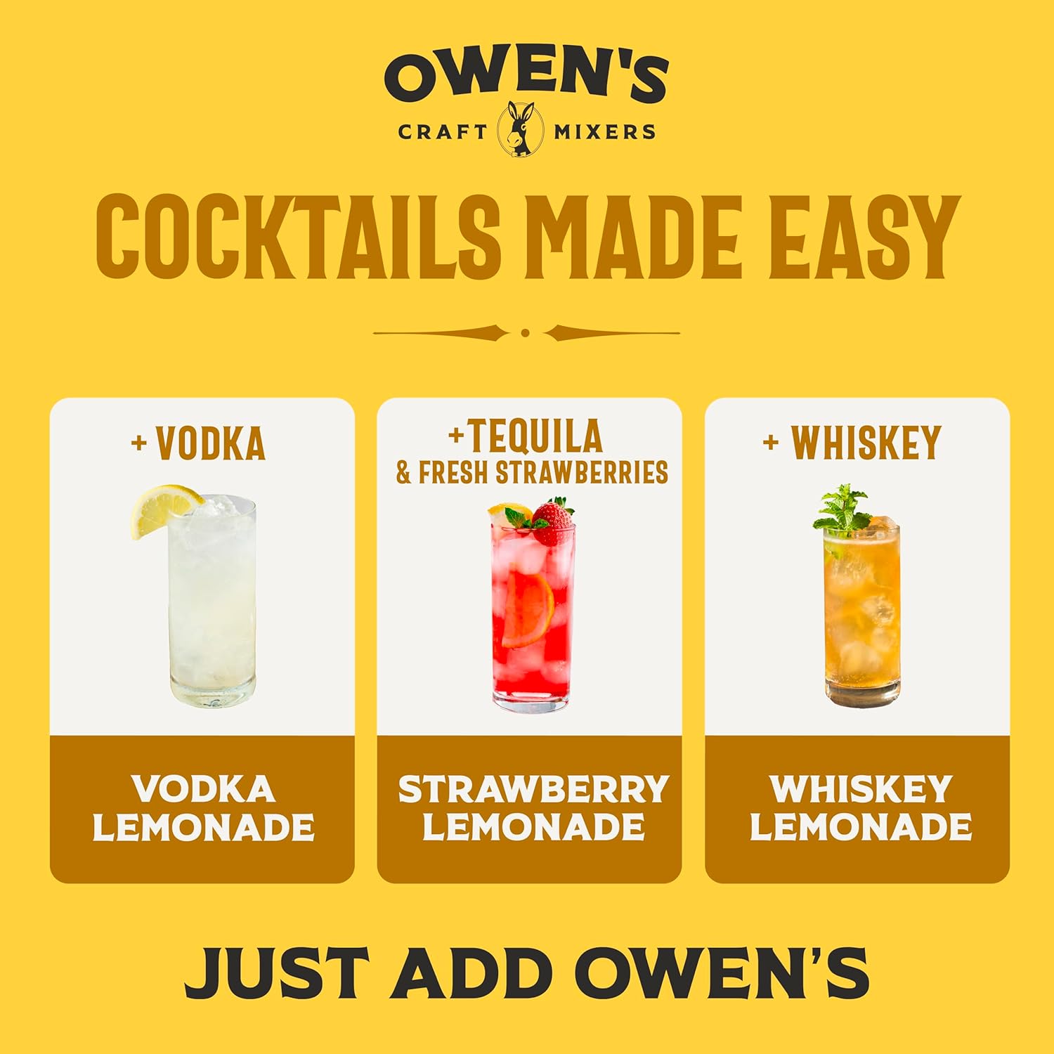 Owen's Classic Lemonade, Premium Cocktail Mixer Made with Real Fresh Lemon Juice - 8.2oz Cans (24 pack)