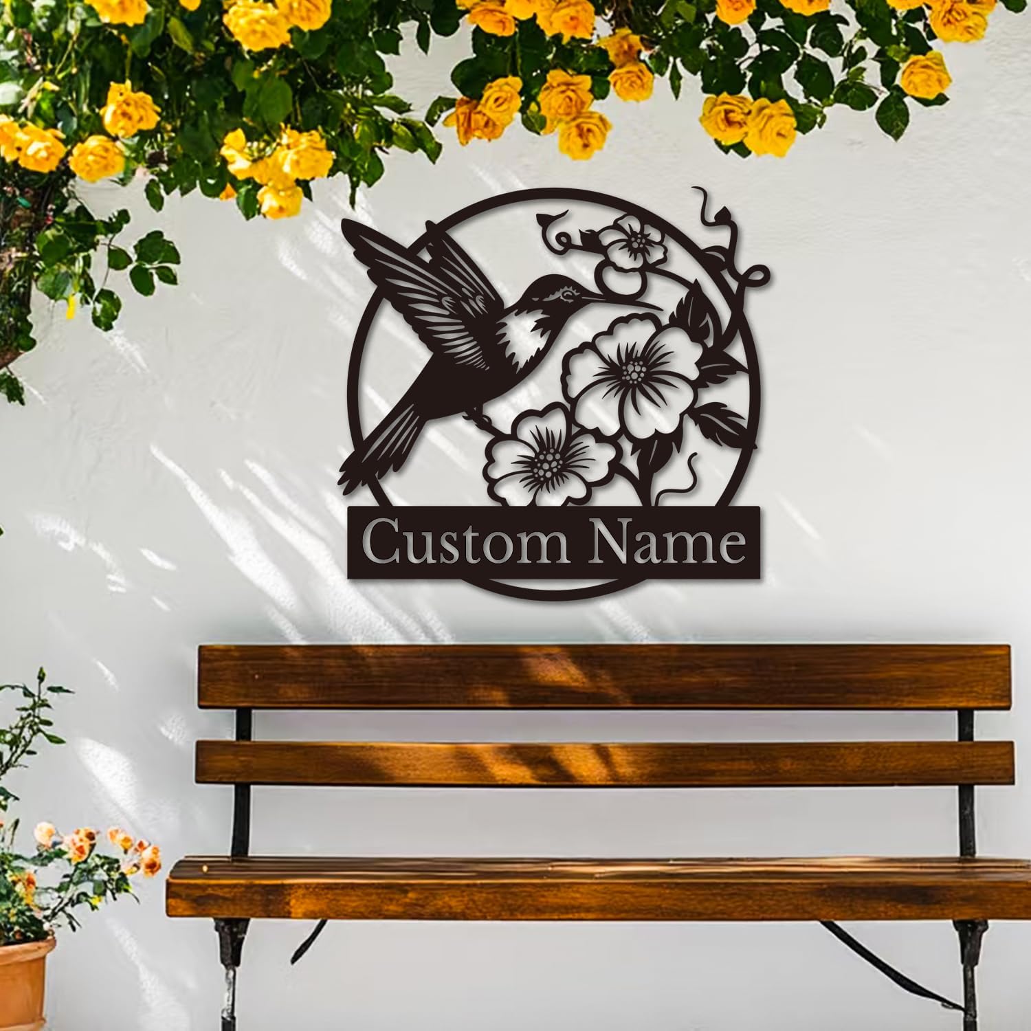 Personalized Bird Metal Sign Custom Garden or Yard Decor Bird Metal Wall Art Personalized Wedding Gifts (Style-1)