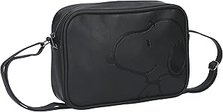 Peanuts - Borsa a tracolla da donna, modello Snoopy, colore: Nero