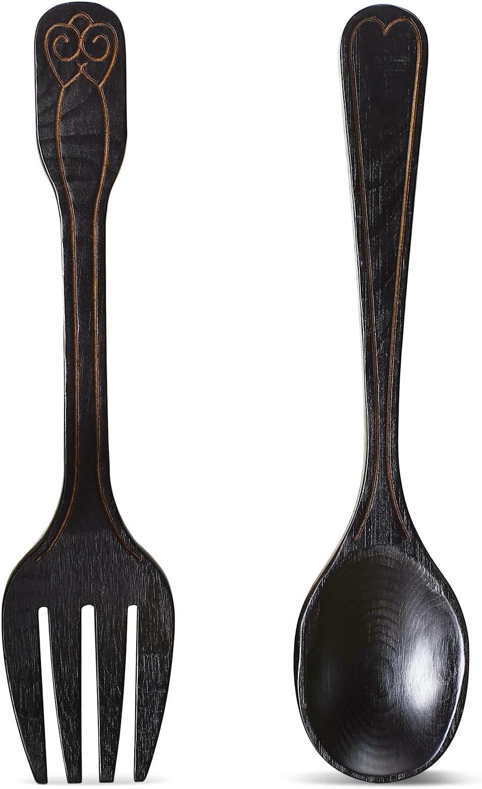 Fork and Spoon Wall Decor Rustic Kitchen Decor 2 Pieces Wooden Modern Spoon Wall Sign Fork and Art Farmhouse Wooden Spoons for Home Kitchen Dining Room