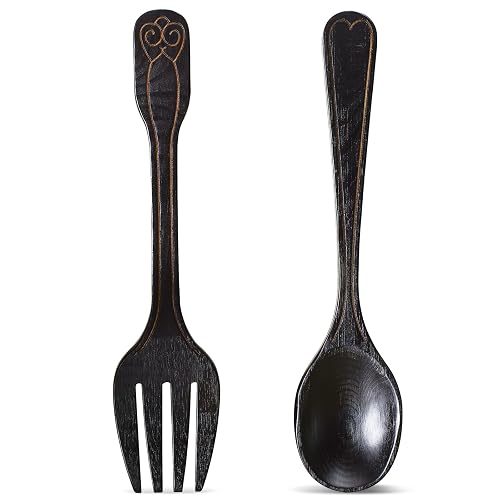 Fork and Spoon Wall Decor Rustic Kitchen Decor 2 Pieces