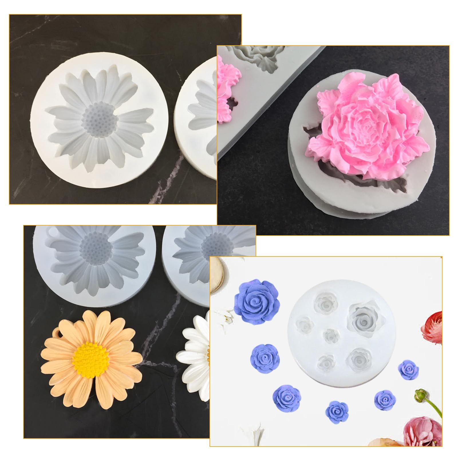 2 Stück Silikonformen Für Kerzen Gänseblümchen – DIY Gießformen Für Seifen & Backen