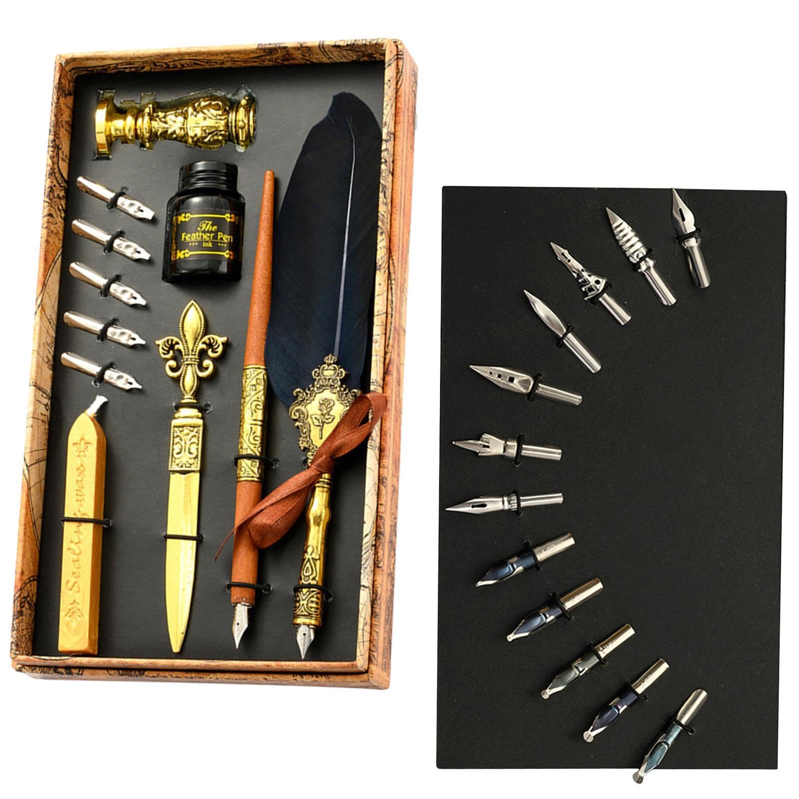 Generico Lot de stylos plume d'oie vintage | Stylo plume calligraphie
