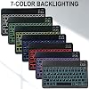 Bluetooth Keyboard Ultra-Slim Quiet Rechargeable Wireless Keyboard 7-Color Backlit UK Layout Portable for Travel Compatible with iPad Tablets Other iOS Android Windows Devices Black