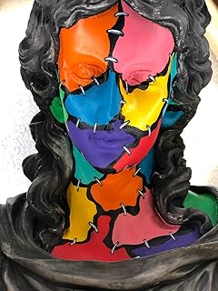 Pop Art Sculpture, Hera Goddess Sculpture, Hera"Colorful Zombie", Large Female Sculpture, Greek Bust Sculpture, Sculpture Decor