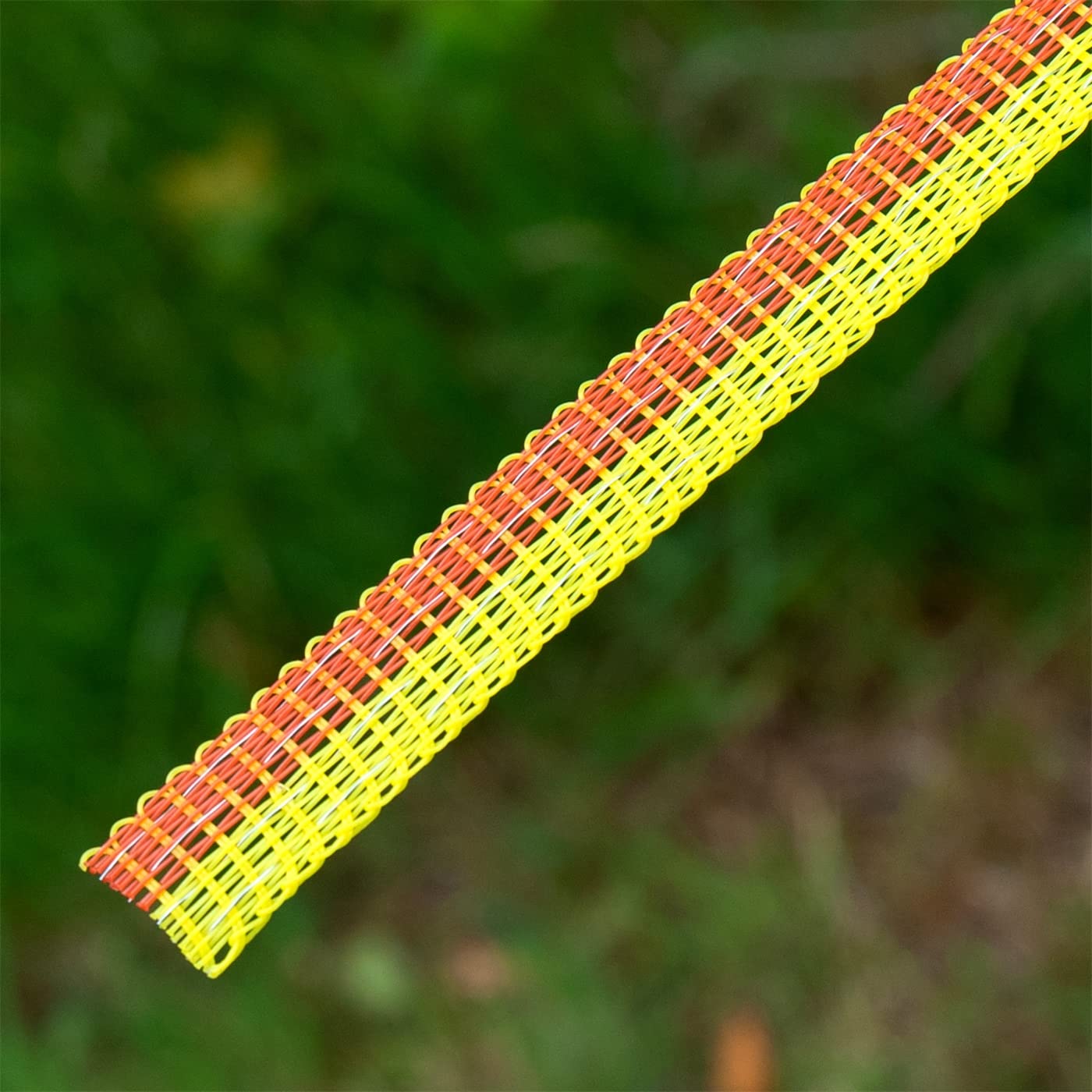 VOSS.farming Weidezaun Band 250m, 10mm, 4x0,16 Niro, Gelb Orange Elektro Litze Pony Pferd Rind