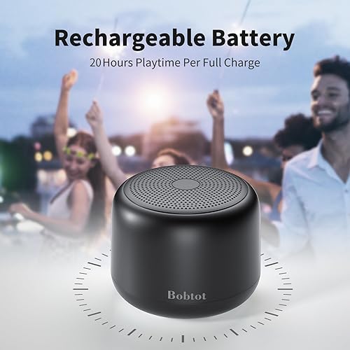 Miniatura 5 de Bobtot Altavoces Bluetooth portátiles inalámbricos, altavoz impermeable con sonido estéreo fuerte, 15 horas de reproducción, batería recargable,
