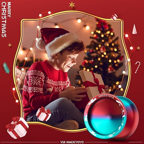 Miniatura 4 de MAGICYOYO Yoyo profesional Yoyo V10 azul rojo sin respuesta con 12 cuerdas Yoyo, estuche Yoyo, guante Yoyo