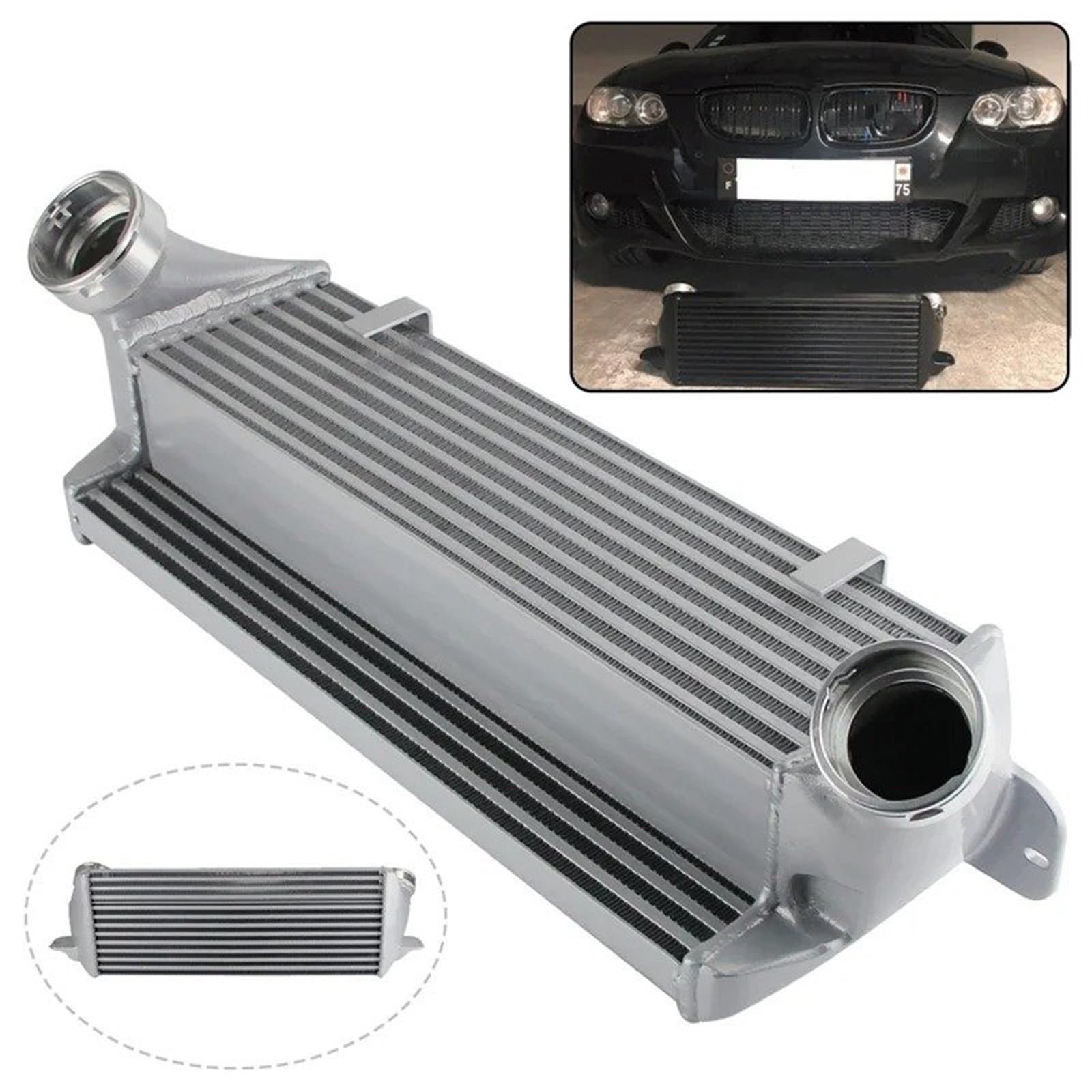 intercooler turbo Per BMW Serie N47 2.0l Diesel E81/E82 120d 123d E90 E91 E92 E93 320d 2007-2015 Kit Intercooler Concorrenza Adatto(Nero)